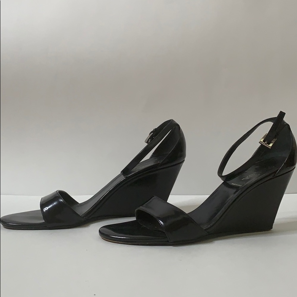 PRADA black wedges with straps